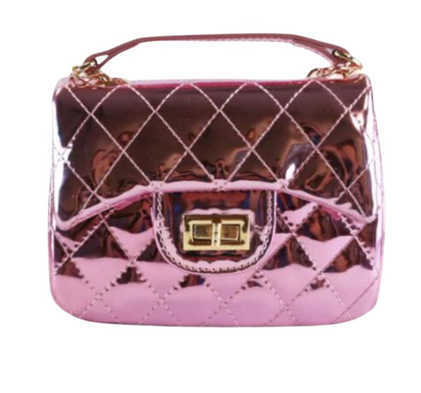 Metallic Pink Quilted Purse
