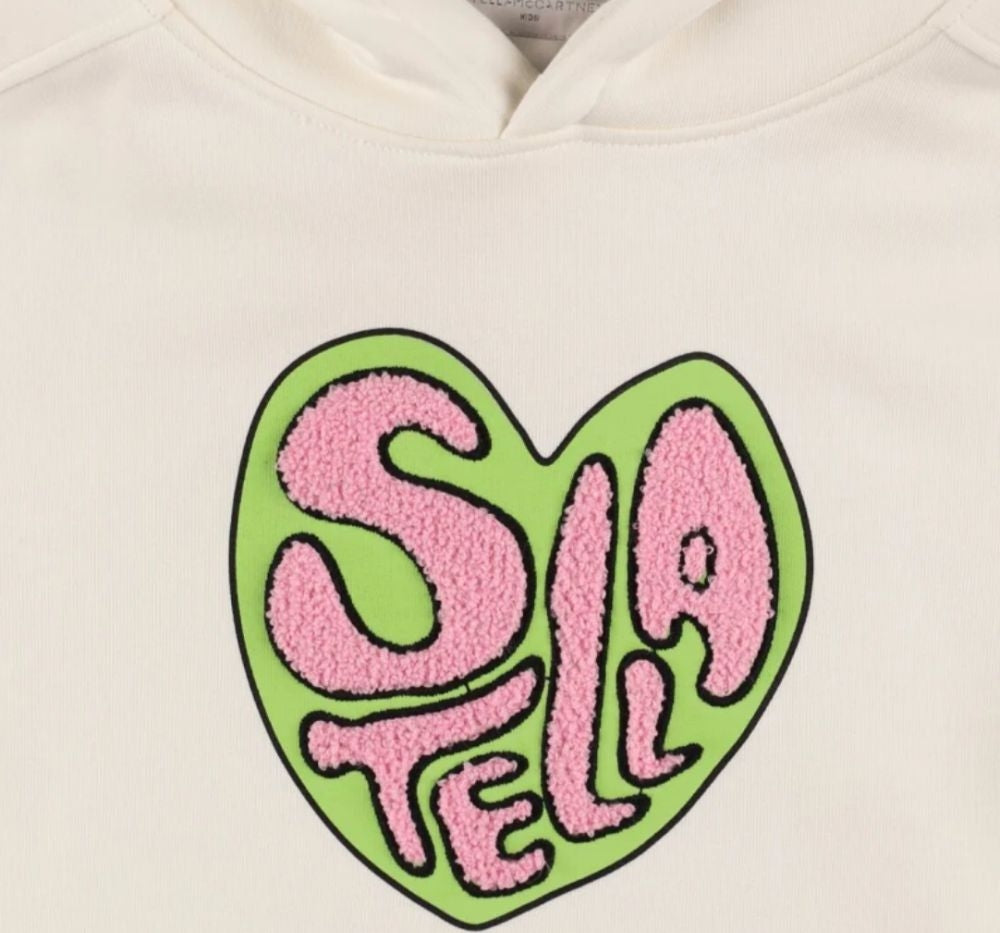 Hoodie With Stella Terry Heart Print White
