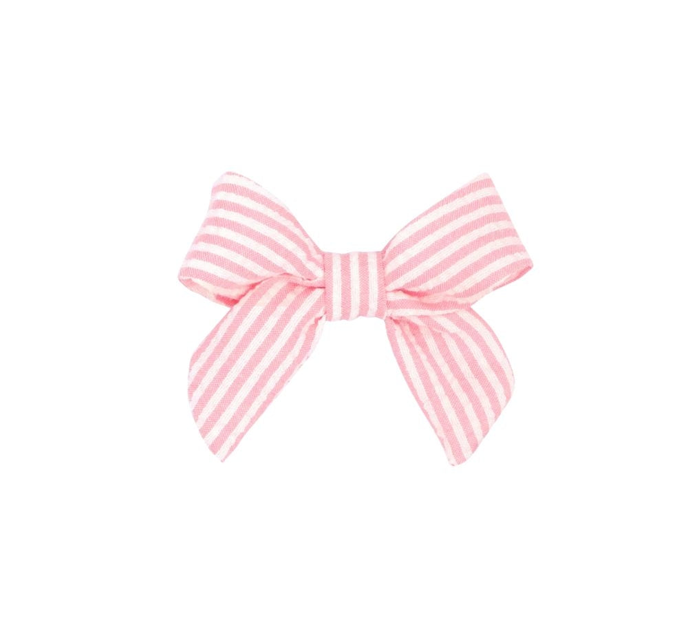 Mini Seersucker Bowtie W/Tails Pink