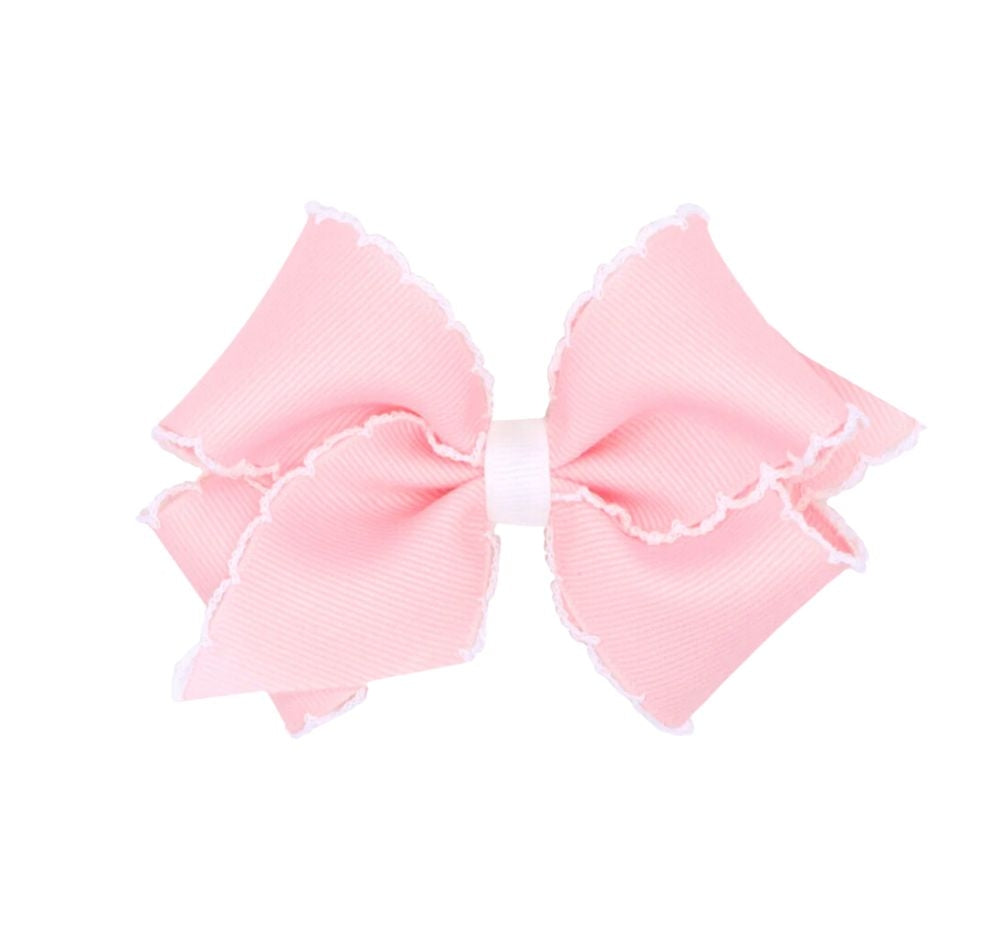 Small Moonstich Basic Bow Light Pink White