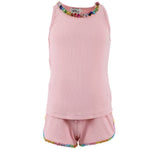 Rainbow Necklace Gem Short Pink