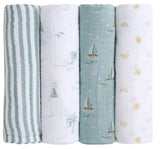 Sailing Seas 4-pack Organic Swaddles