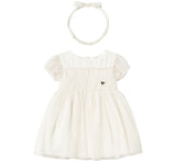 Vestido Tul Diadema Crudo