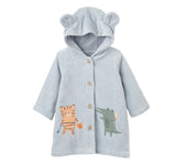 Blue Seaside Safari Terry Beach Coverup