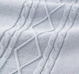 Nautical Intarsia Cable Blanket Blue