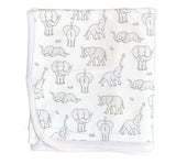 Manta De Bebé Elefantes Azul