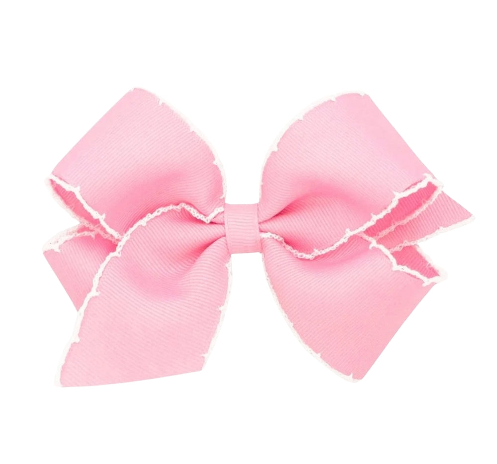 Medium Moonstitch Basic Bow Pearl White