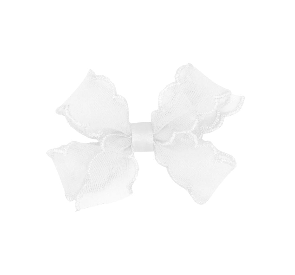 Mini Organza Bw W/Stch Edge White