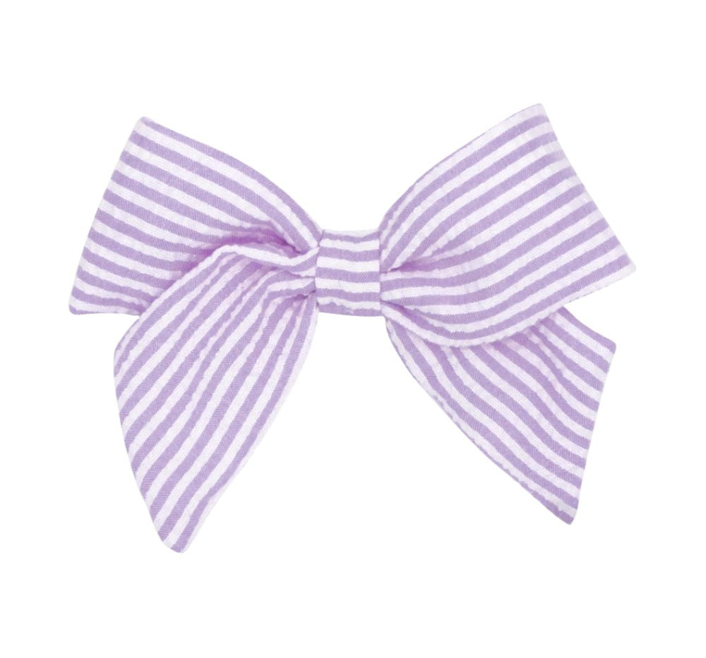Medium Seersucker Bowtie W/Tails Light Orchid
