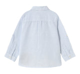 Camisa Lino Azul Con Rayas