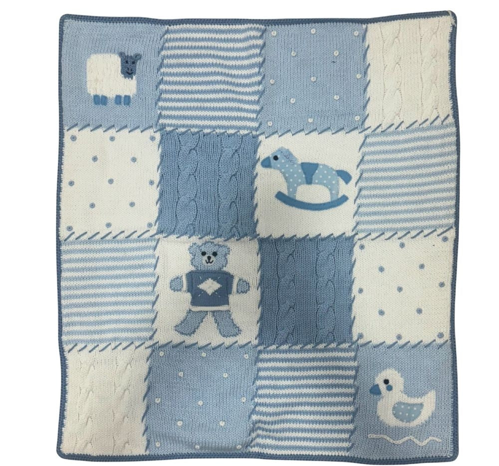 New Boys Patchwork Blue Blanket