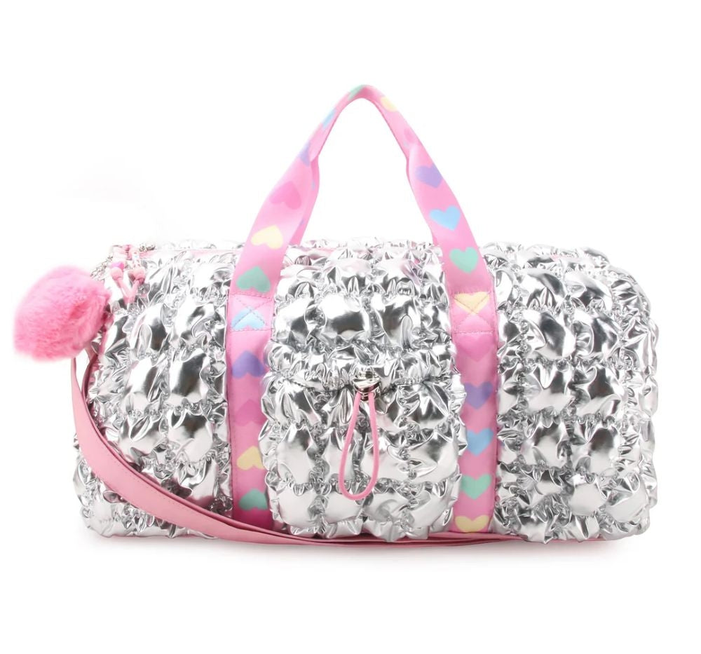 Reflective Scrunch Duffle Bag Silver
