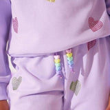 Conjunto De Corazones De Cristal De Lavanda