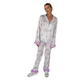 Pijama Rainbow Feather Trims Silky