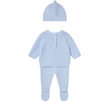 Conjunto Polaina & Gorro Tricot Cielo