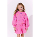 Hoddie & Skirt Pink Sparkle Hearts