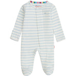 Blue Stripe Organic Cotton Footie
