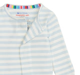 Blue Stripe Organic Cotton Footie