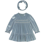 Vestido Terciopelo & Diadema Blue Bell