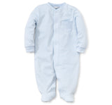 Stripes Footie Light Blue