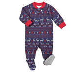 Footed Pajamas Navy Fair Isle