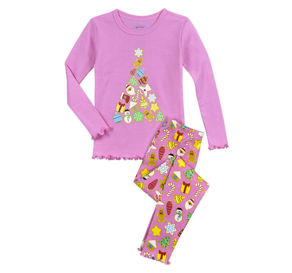 Pijama rosa de galletas navideñas -Sara's Prints