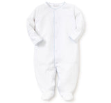 White/LT. Blue Kissy Dots Print Footie