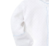 White/LT. Blue Kissy Dots Print Footie