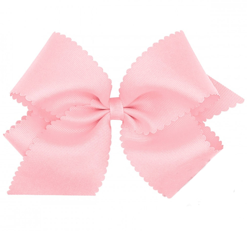 King GG Bow W/Scalloped Edge Light Pink