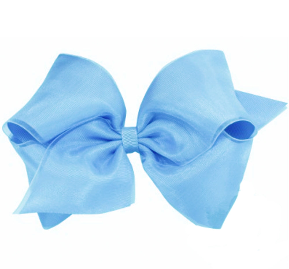 King Organza Gro Overlay Bow Blue