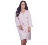 Bata para dormir rosa con rayas para adulto -Kissy Kissy