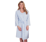 Bata para dormir azul con rayas para adulto -Kissy Kissy