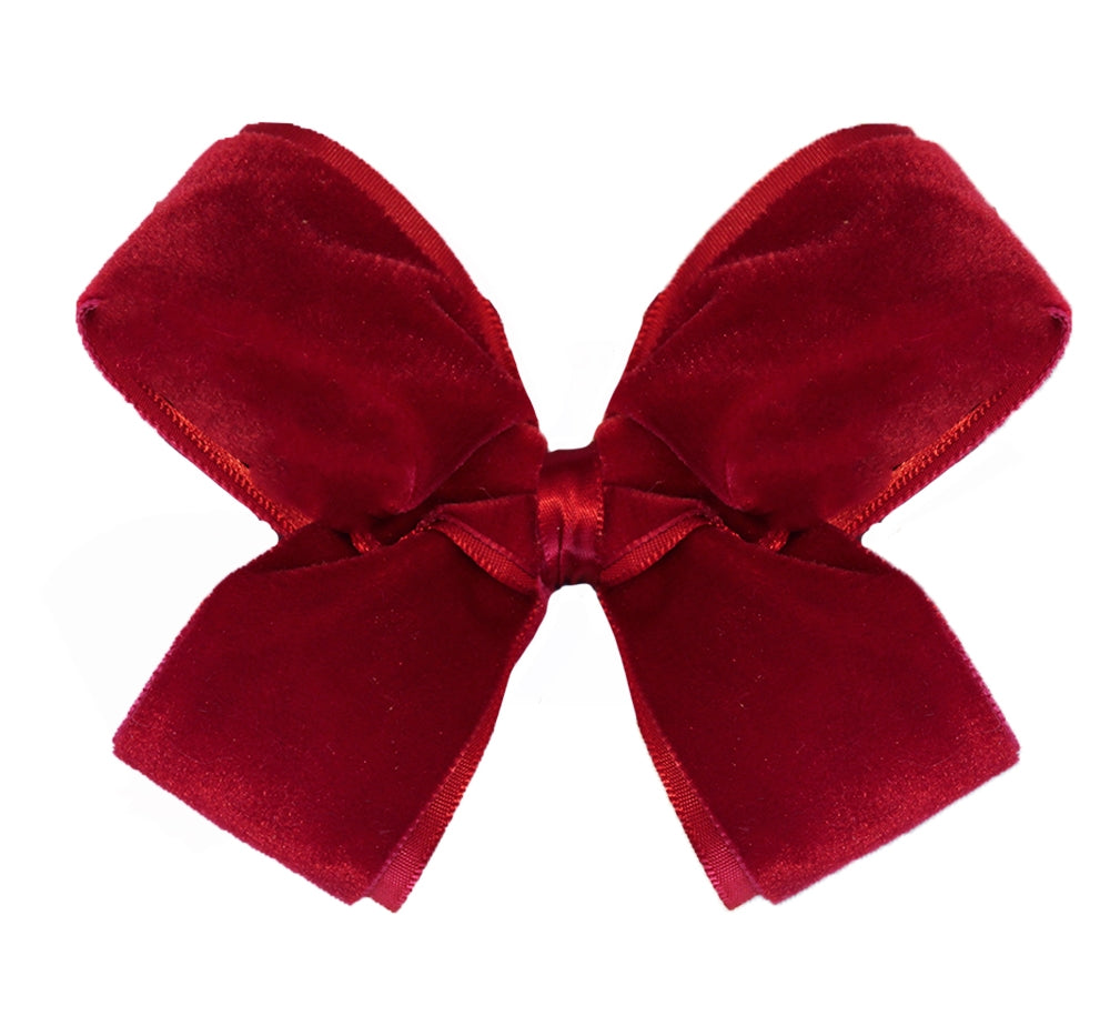 Medium Velvet/Satin Overlay Bow Cardinal