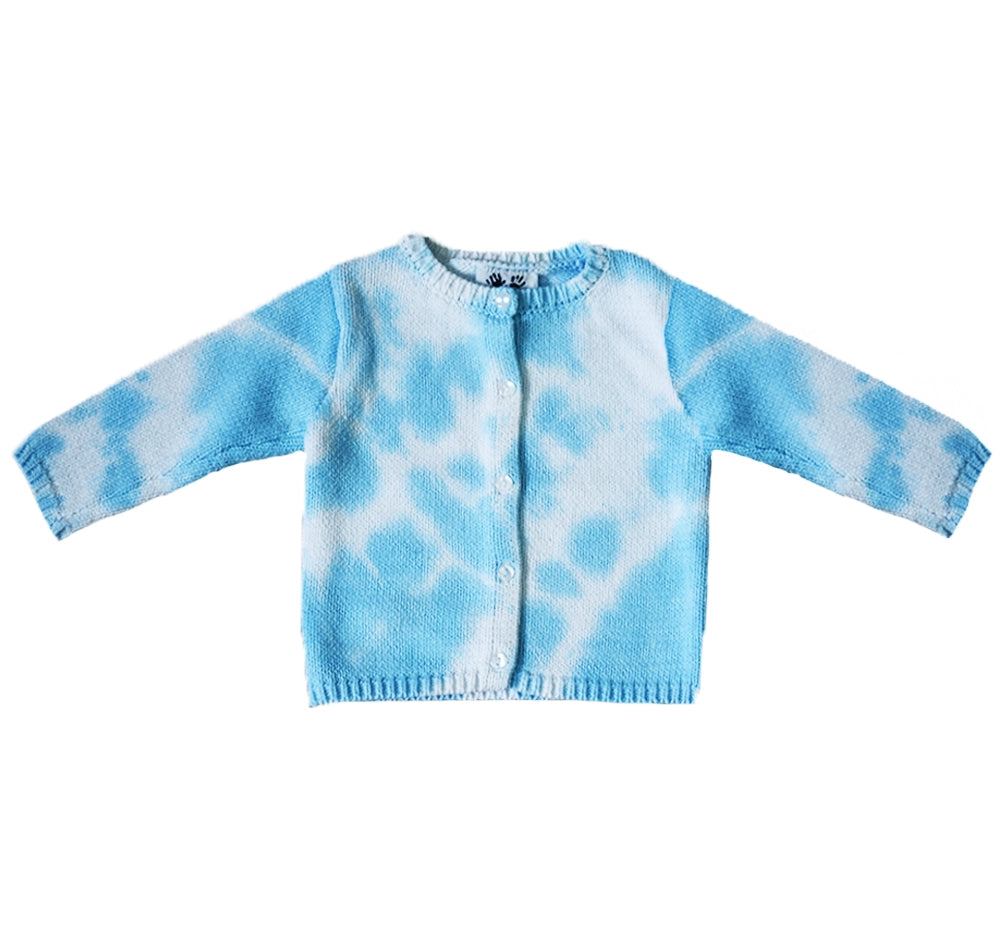 Suéter cárdigan tie dye azul -Finger Prints