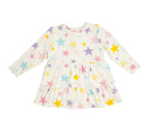 Vestido y leggings con volantes de estrellas multicolores -Angel dear