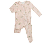 Mameluco footie con zipper de volantes y flores margaritas -Angel dear