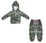 Hoodie y pants camo con detalles rosas -Flowers by zoe