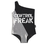 Traje de baño plateado/negro control freak -Nununu