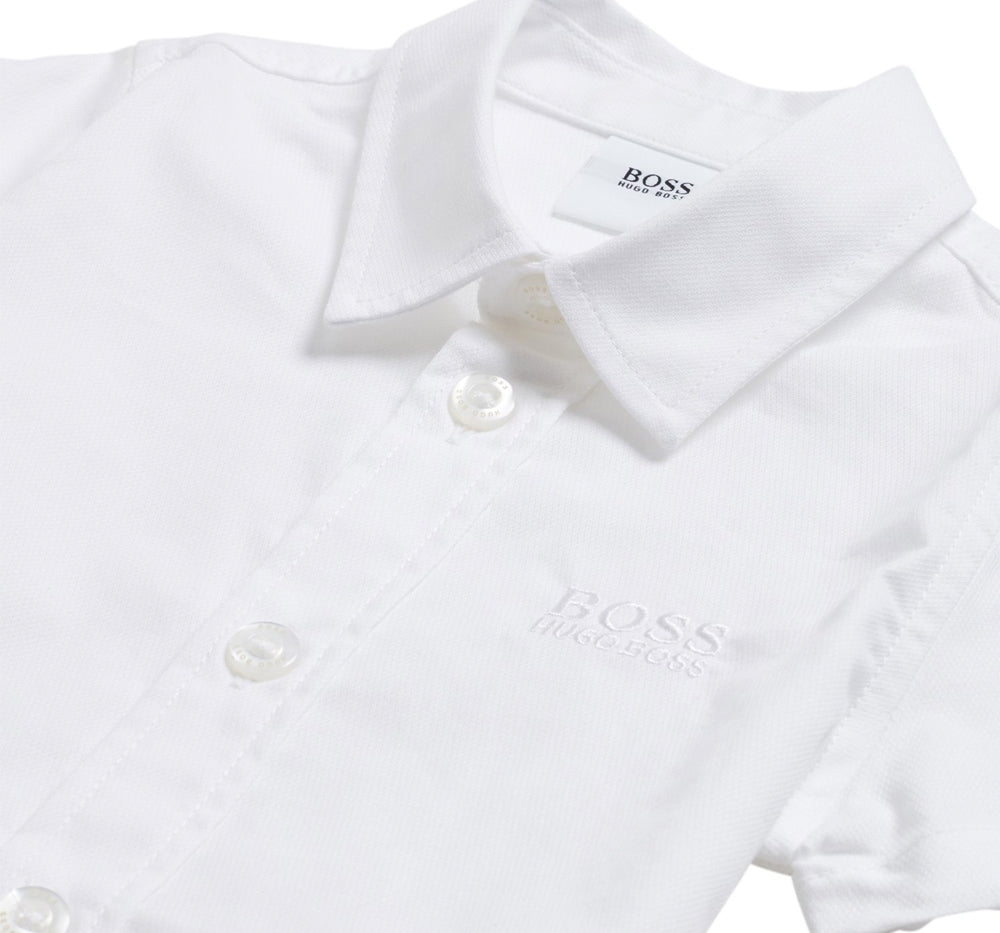 Violín Mejor dos semanas Camisa blanca de manga corta -Hugo Boss – Colibrí Bebé