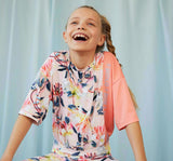 Playera deportiva rosa/coral de flores -Molo