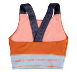 Top deportivo naranja con bloques de color -Molo