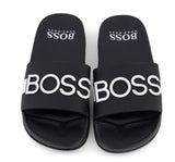 Sandalias negras con logo -Hugo Boss