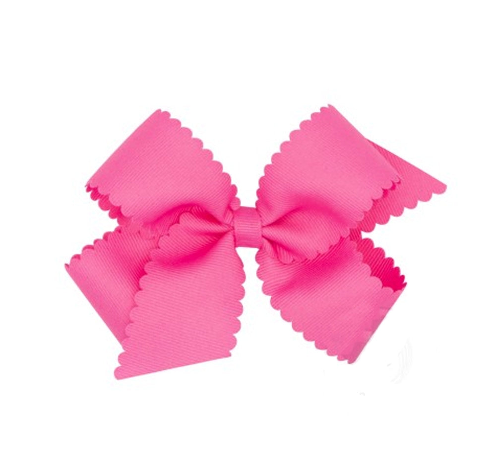 Medium GG Bow W/Scalloped Edge Hot Pink