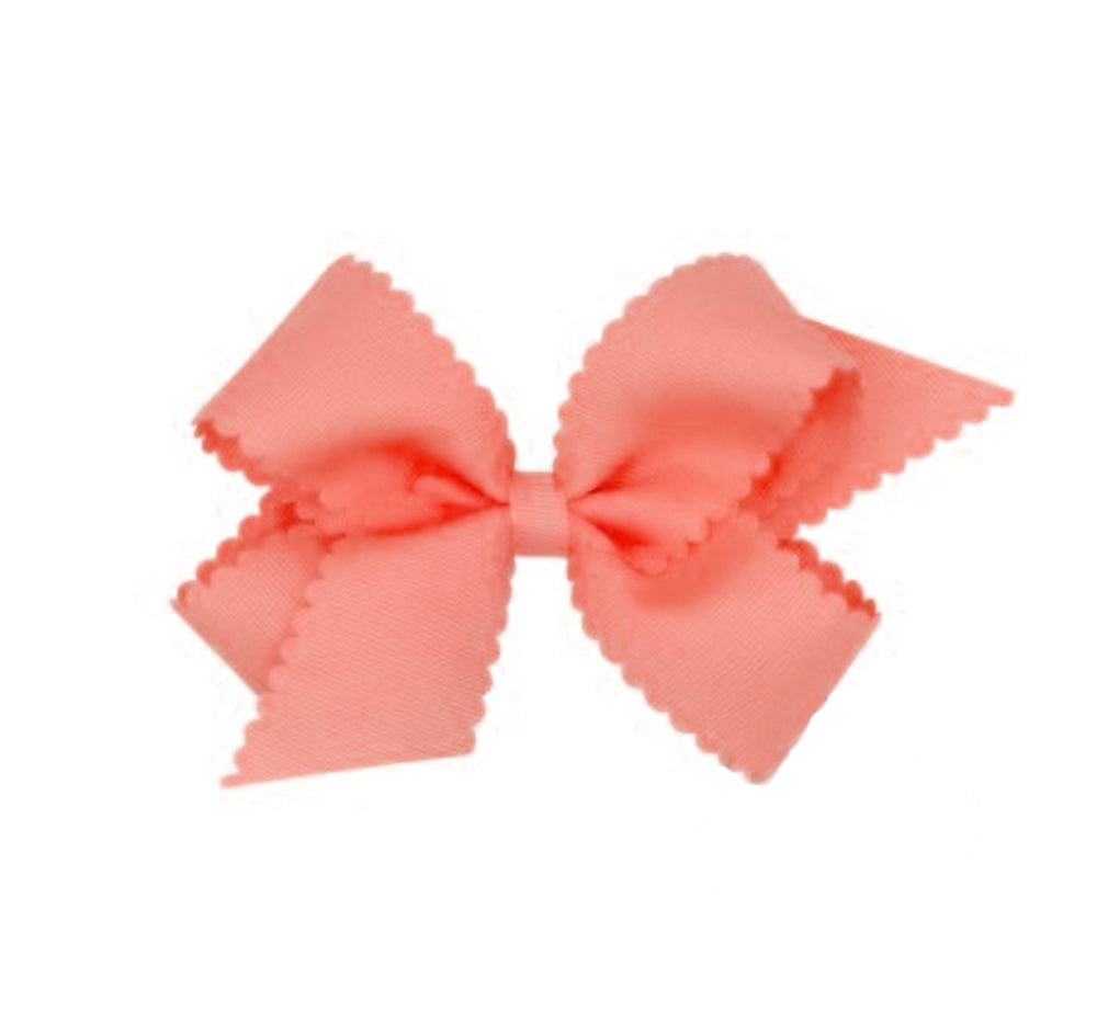 Medium GG Bow W/Scalloped Edge Light Coral