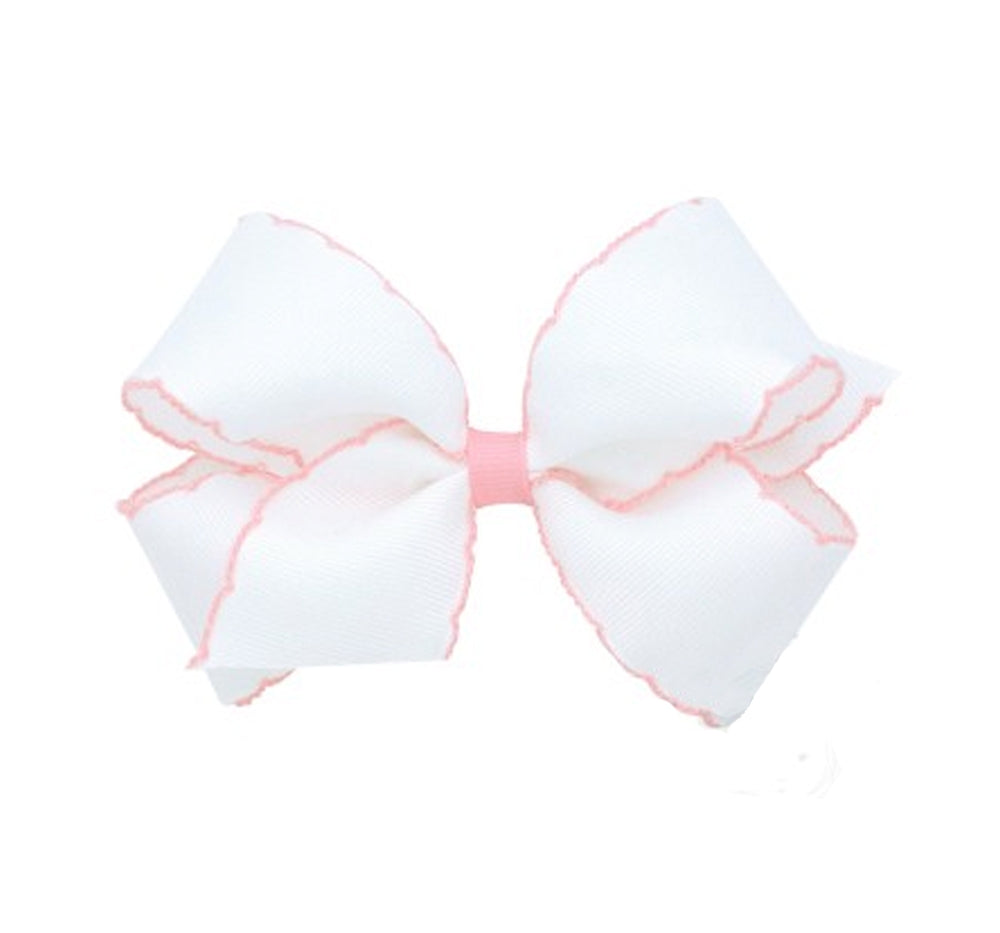 Medium Moonstitch Basic Bow White/Lt.Pink