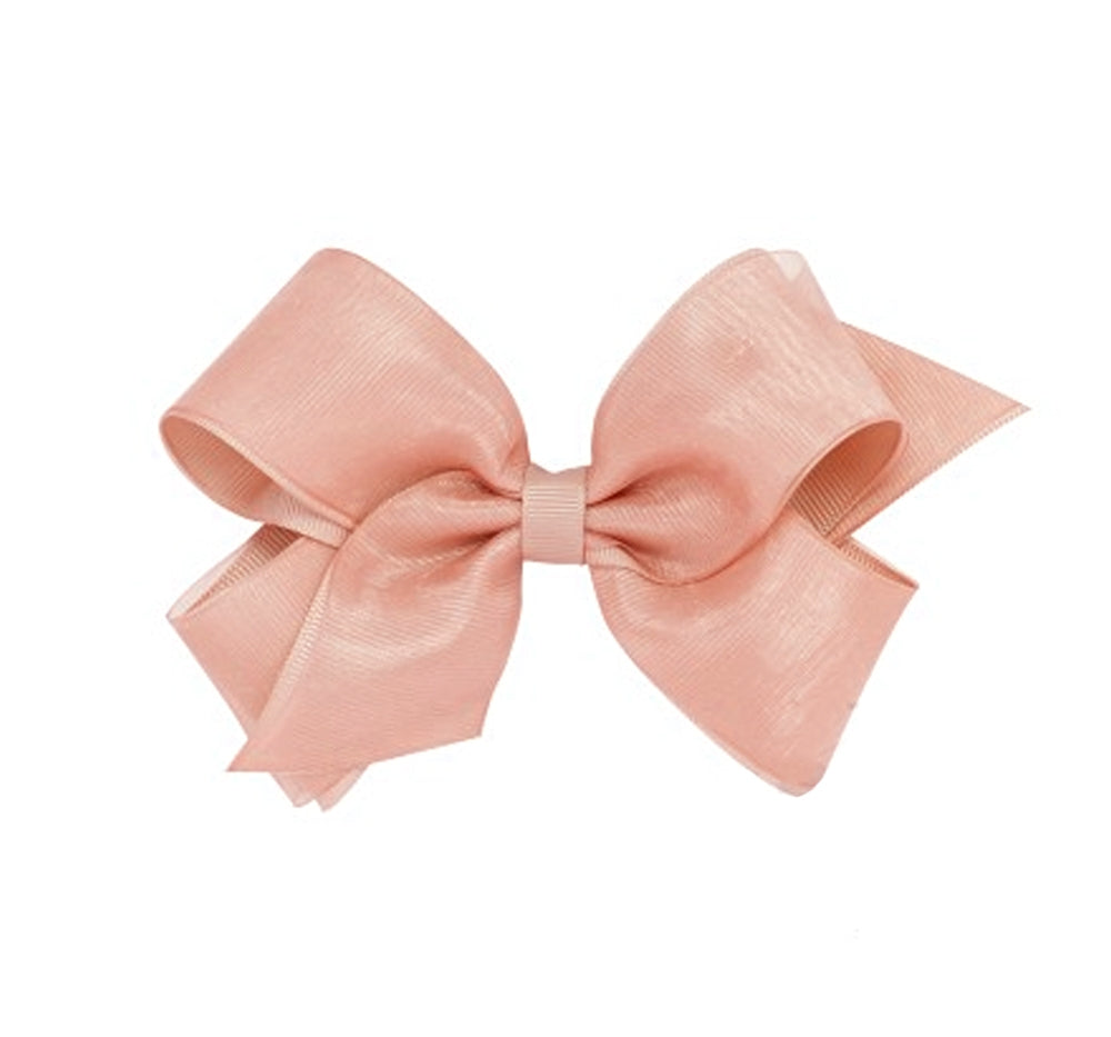 Medium Organza/Gro Overlay Bow Light Coral