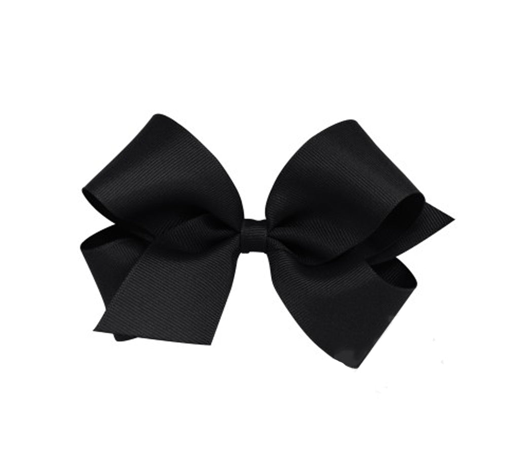 Medium Solid Grosgrain Bow Black
