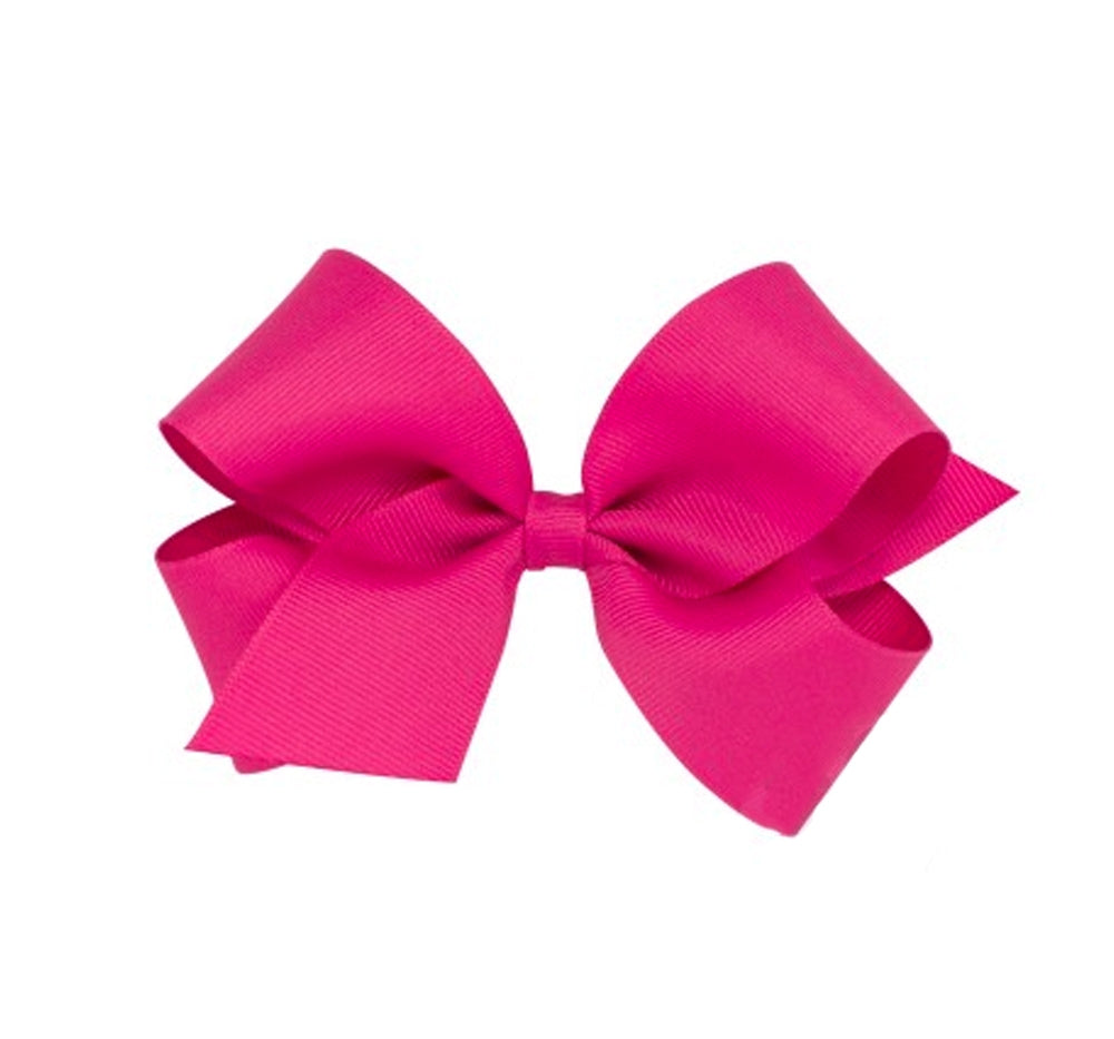 Medium Solid Grosgrain Bow Hot Pink
