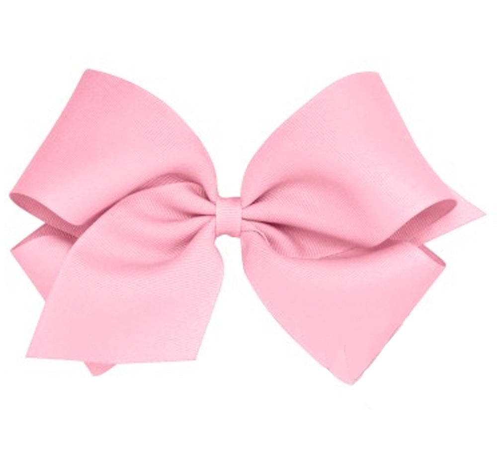 Moño grande grosgrain solido rosa perla -Wee ones