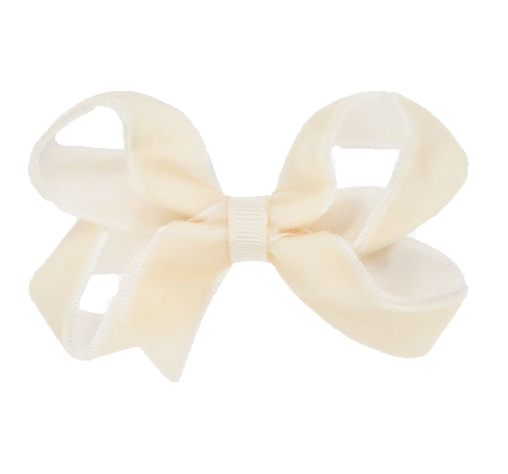 Small King Velvet Basic Bow Ivory